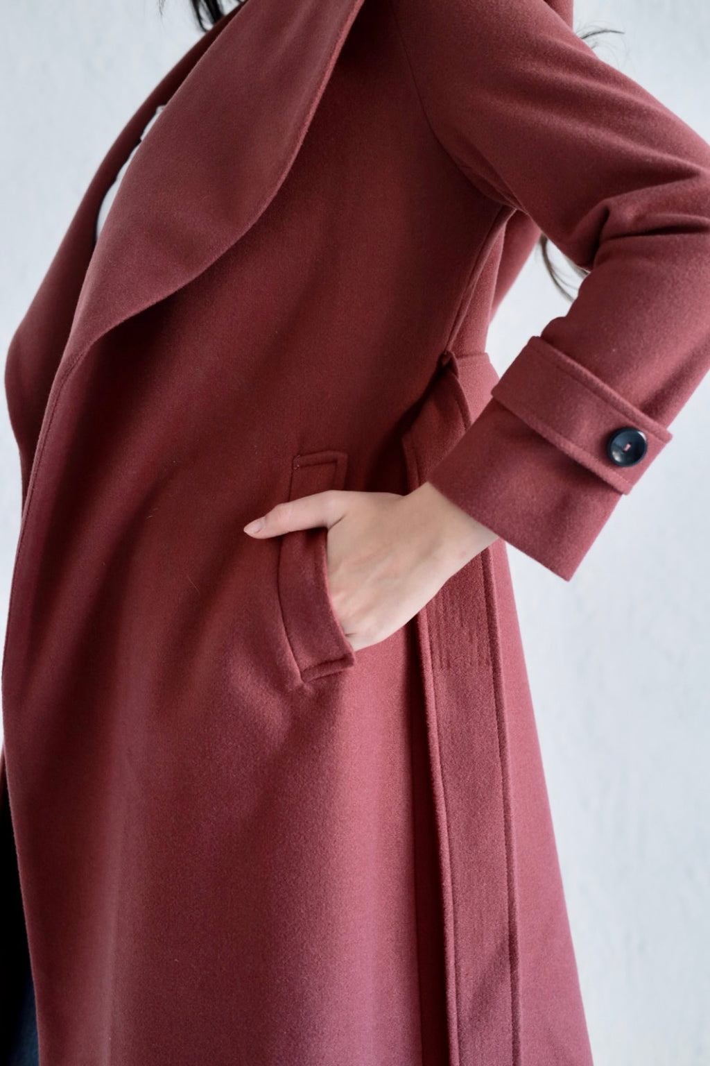 Vera coat in dark cashmere