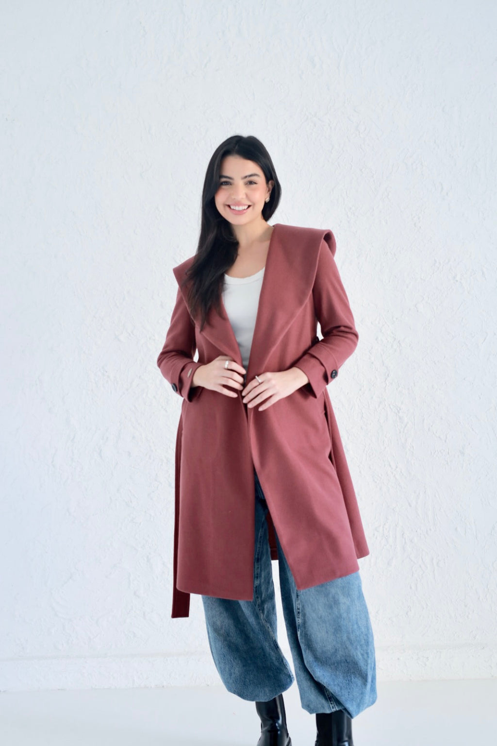 Vera coat in dark cashmere