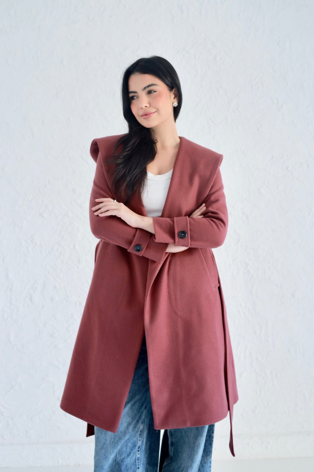 Vera coat in dark cashmere