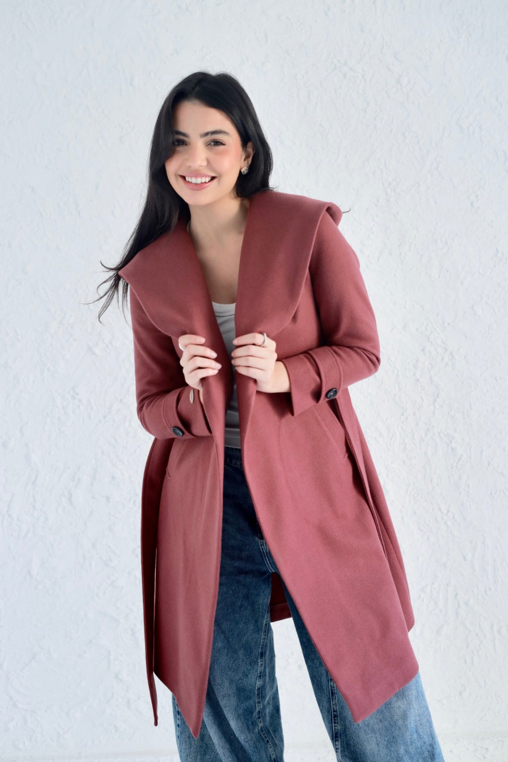 Vera coat in dark cashmere