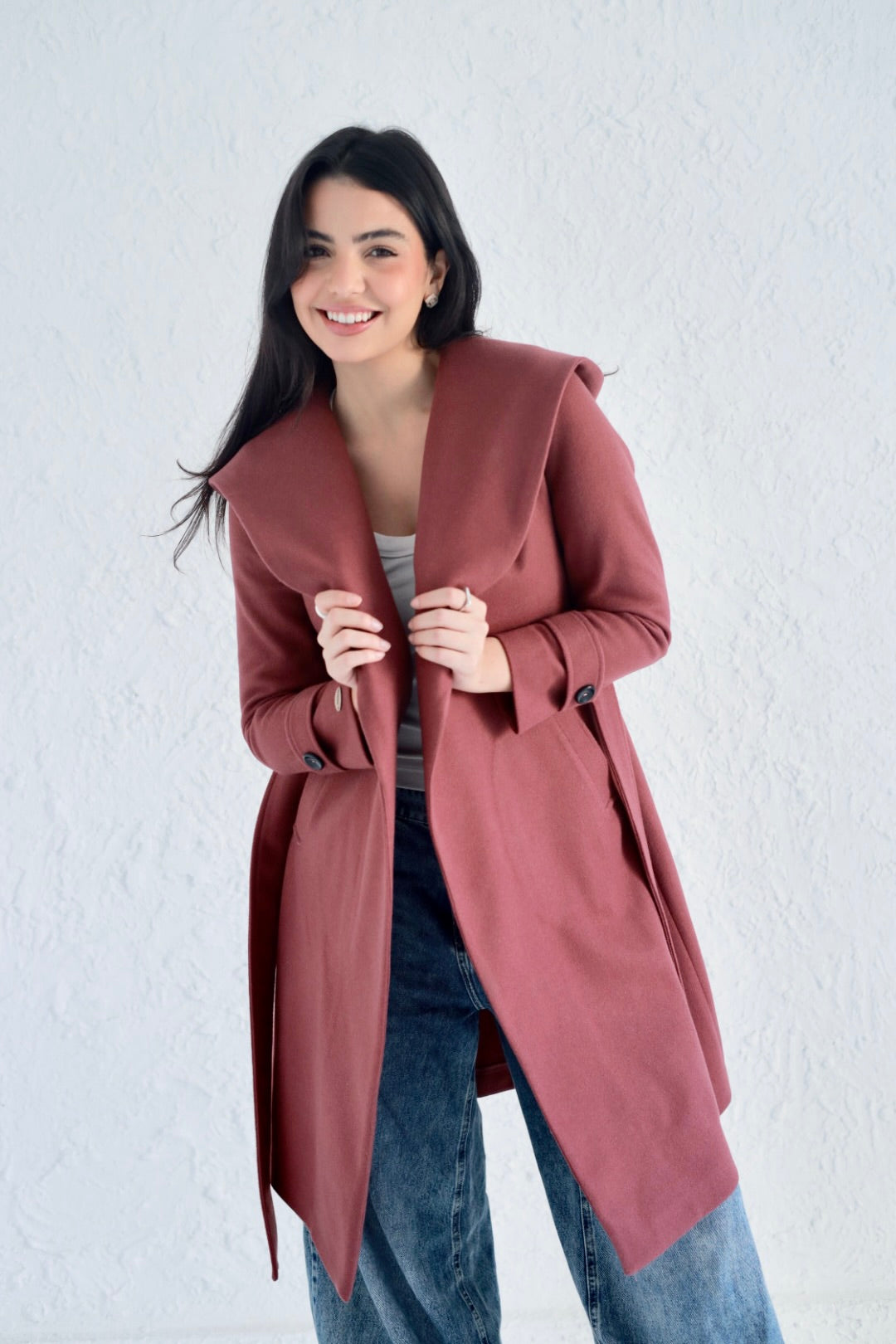 Vera coat in dark cashmere