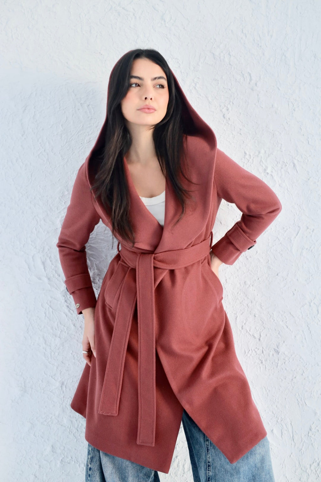 Vera coat in dark cashmere