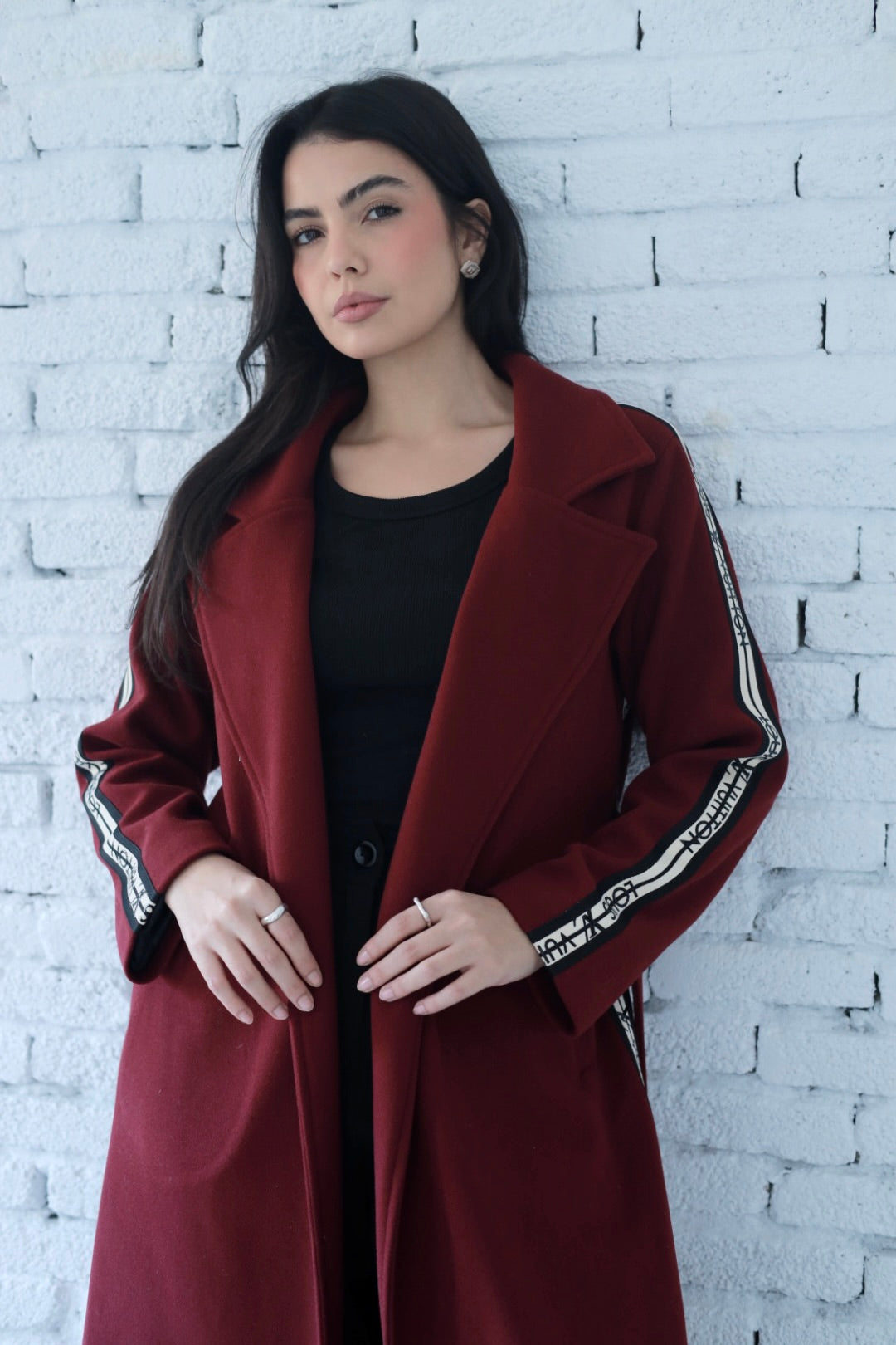 Elysian coat in burgundy