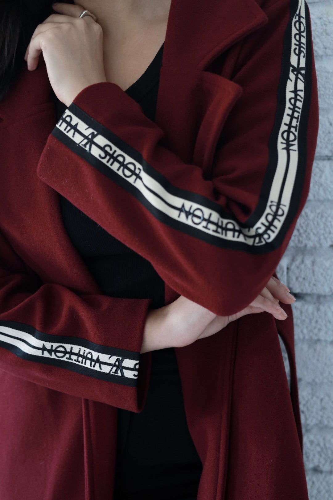 Elysian coat in burgundy