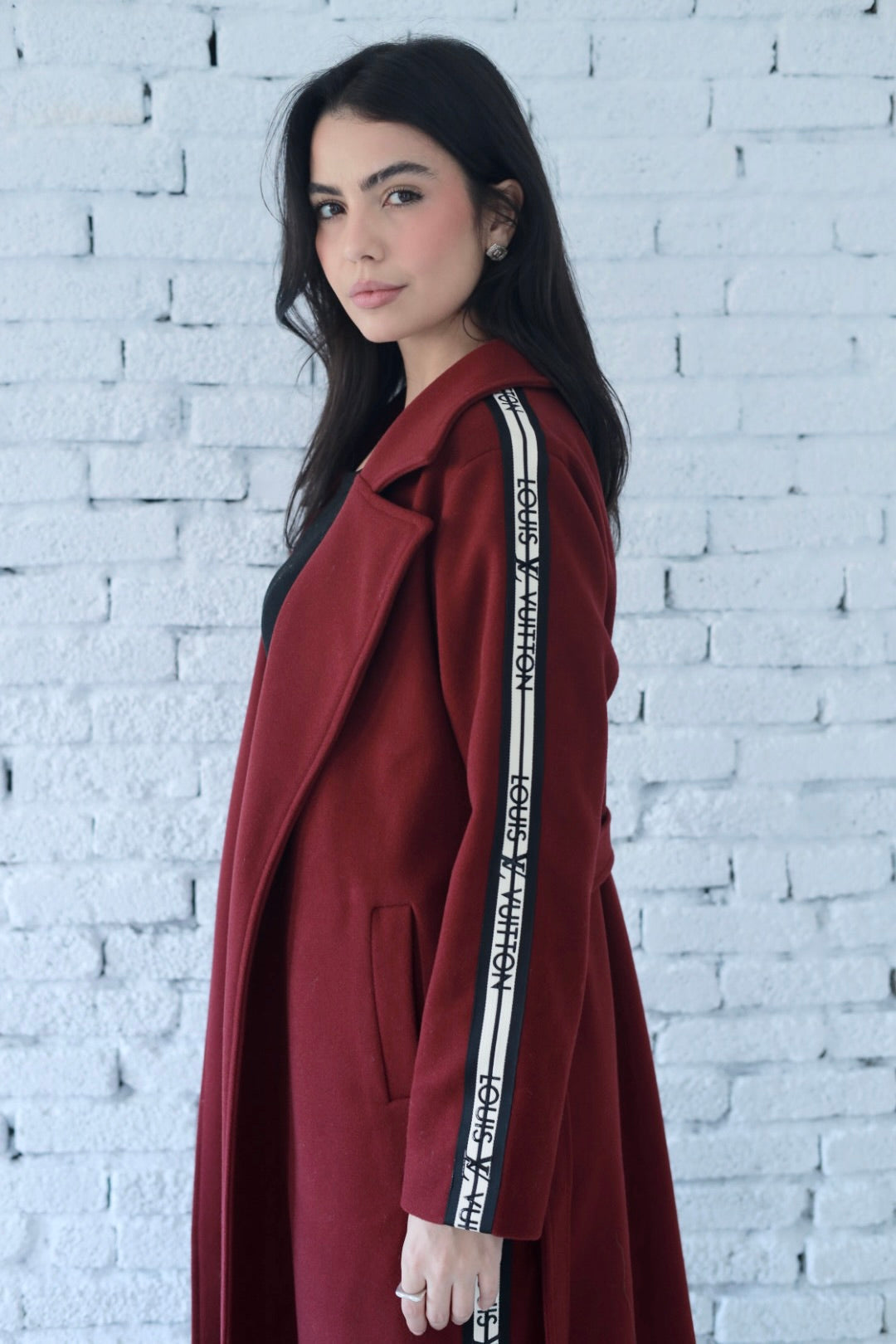 Elysian coat in burgundy