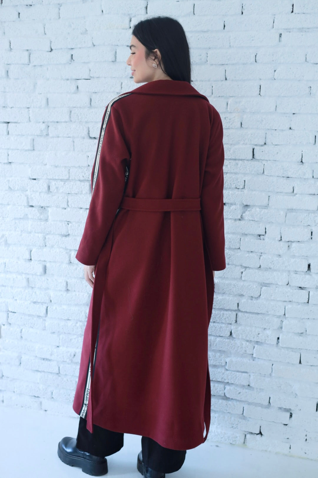 Elysian coat in burgundy