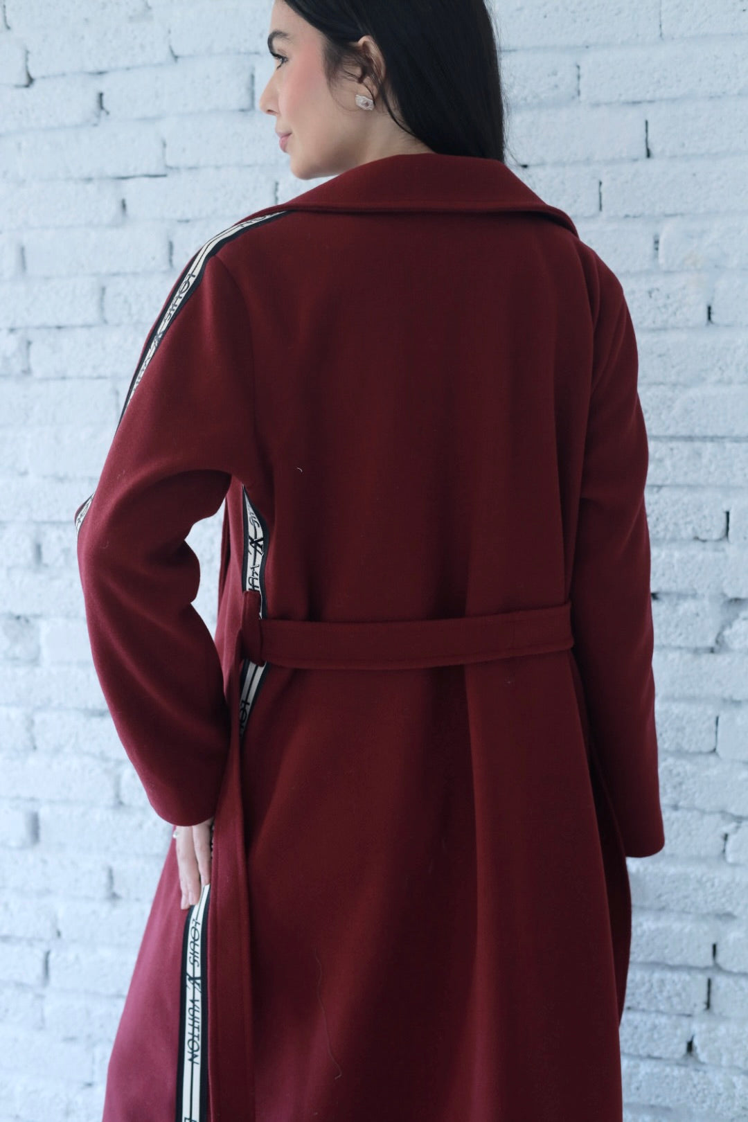 Elysian coat in burgundy