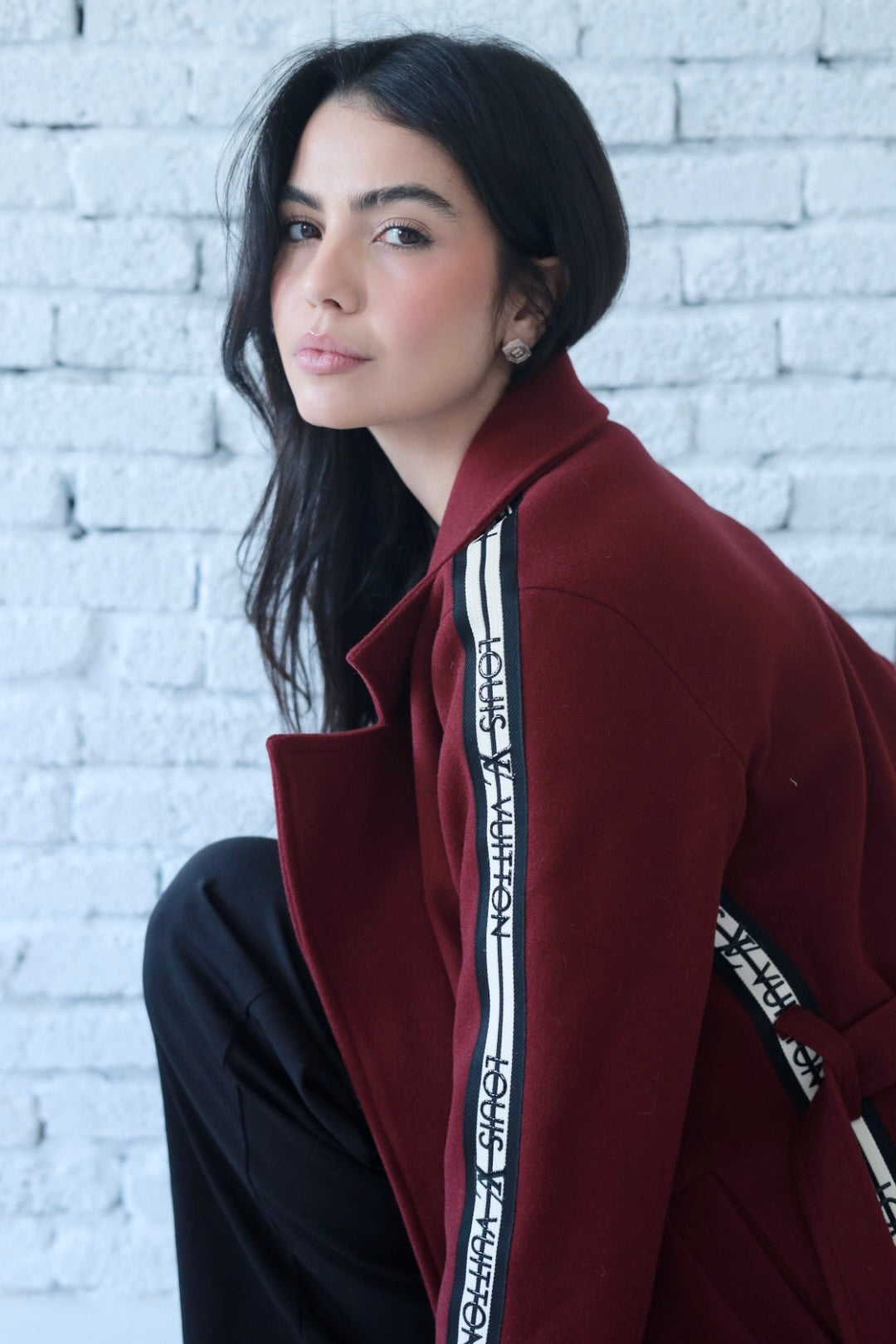 Elysian coat in burgundy
