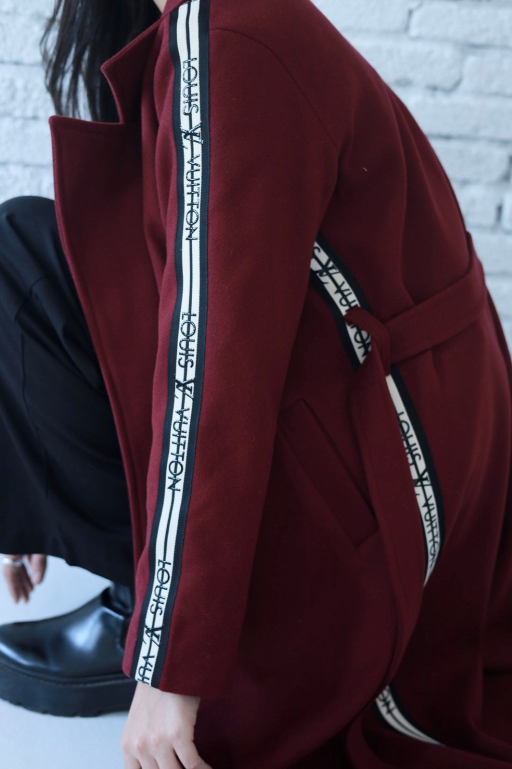 Elysian coat in burgundy