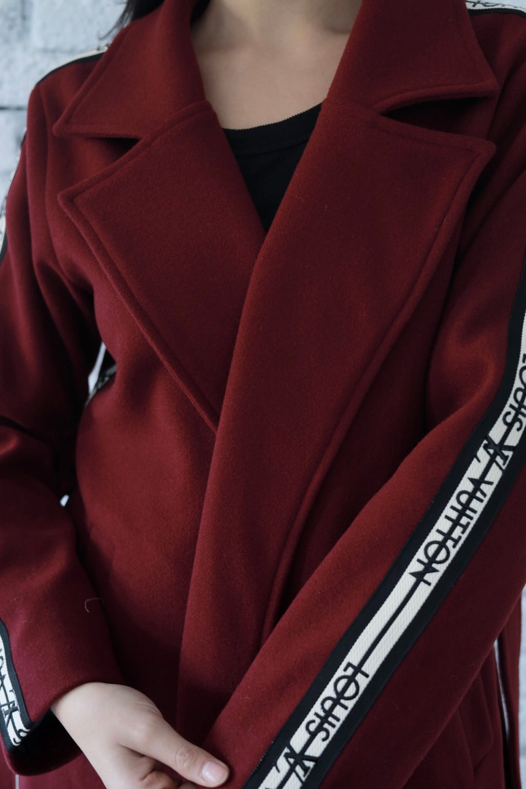 Elysian coat in burgundy