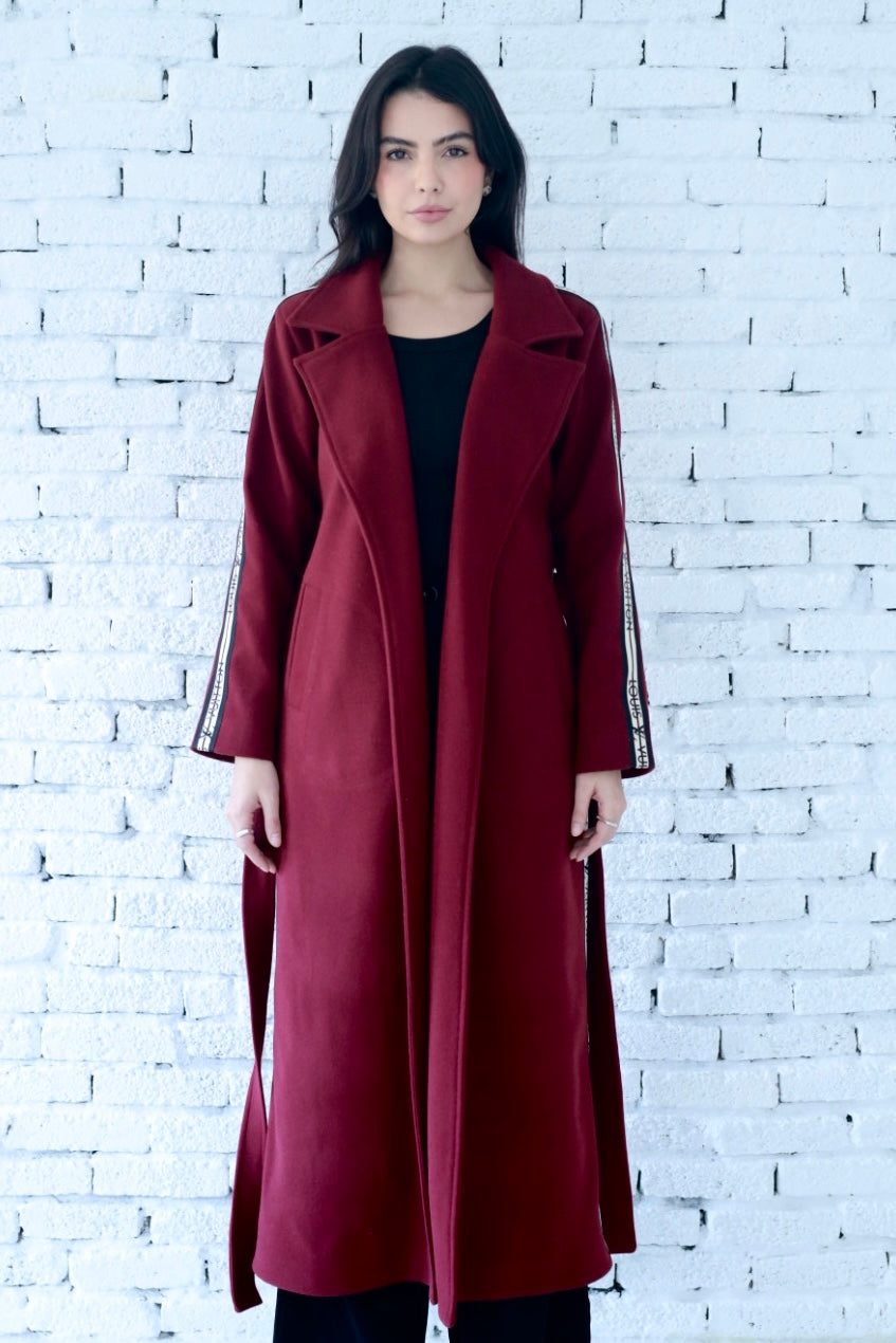 Elysian coat in burgundy