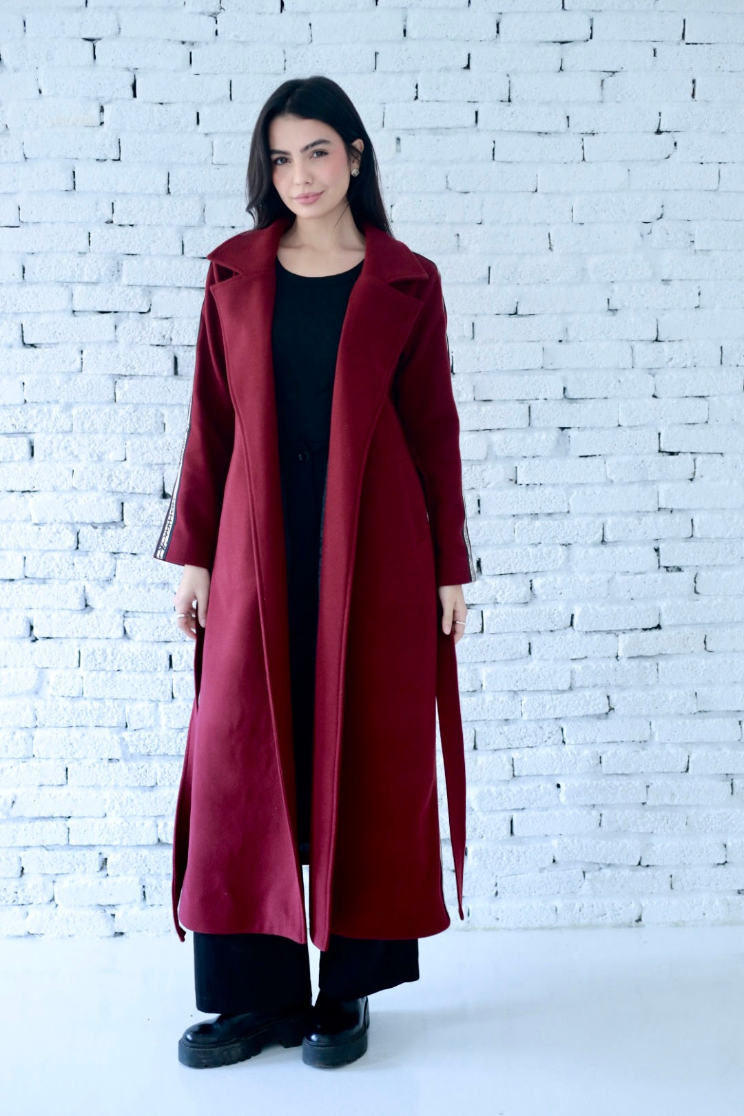 Elysian coat in burgundy