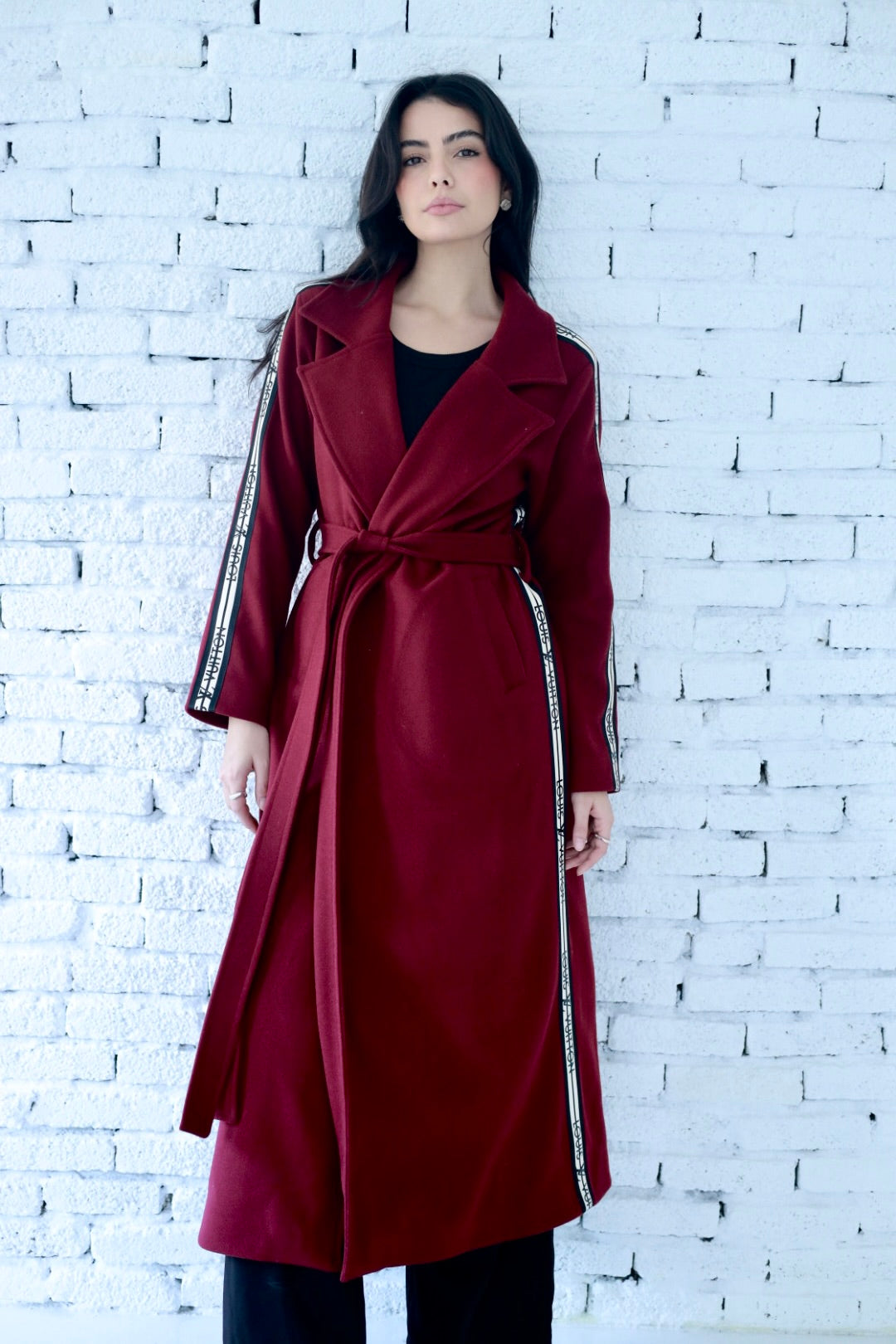 Elysian coat in burgundy