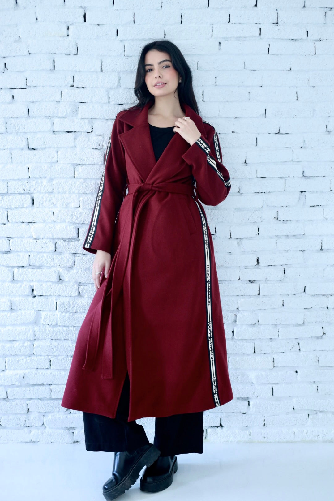 Elysian coat in burgundy