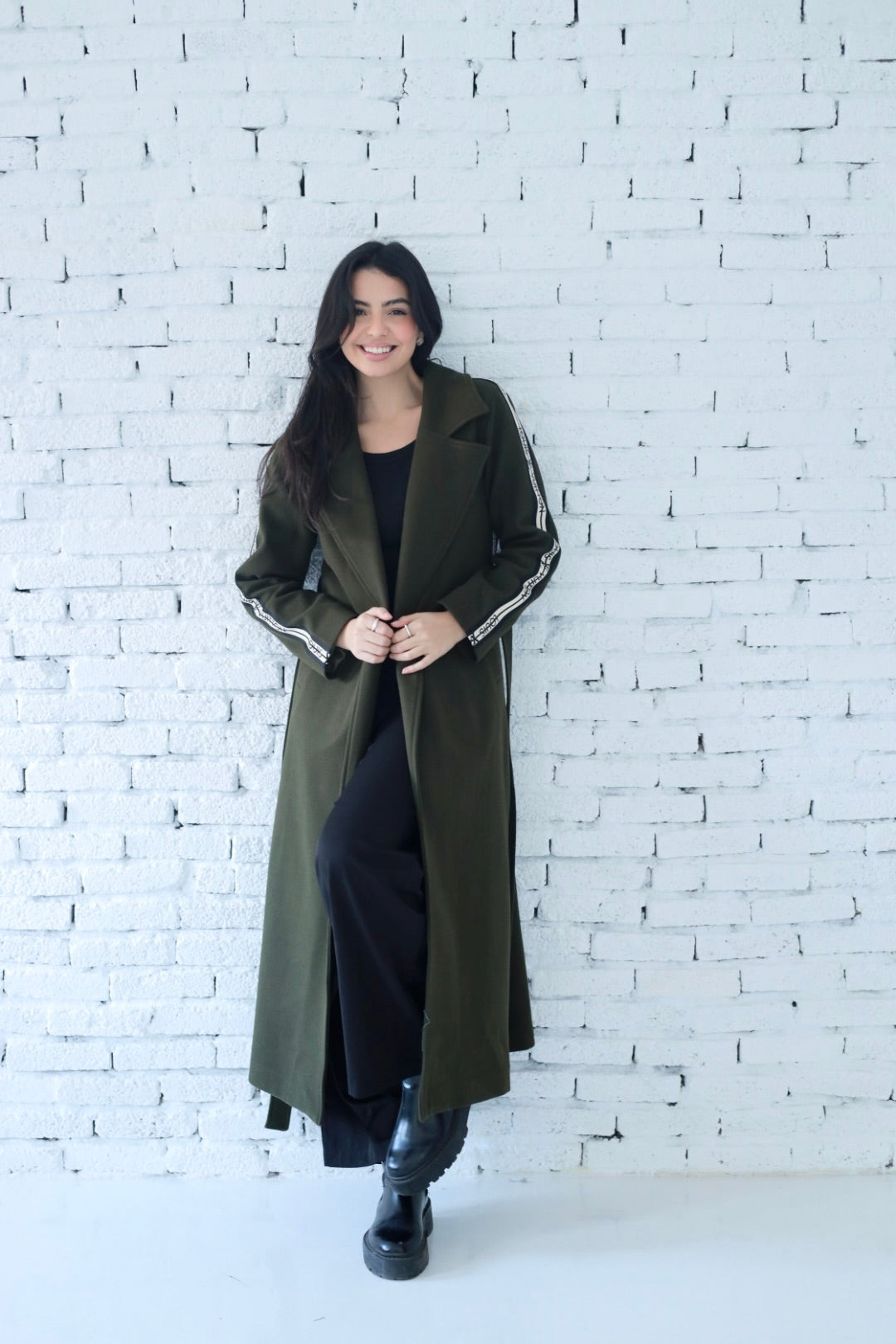 Elysian coat in dark green