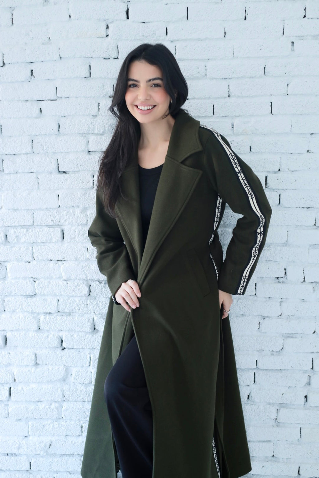 Elysian coat in dark green