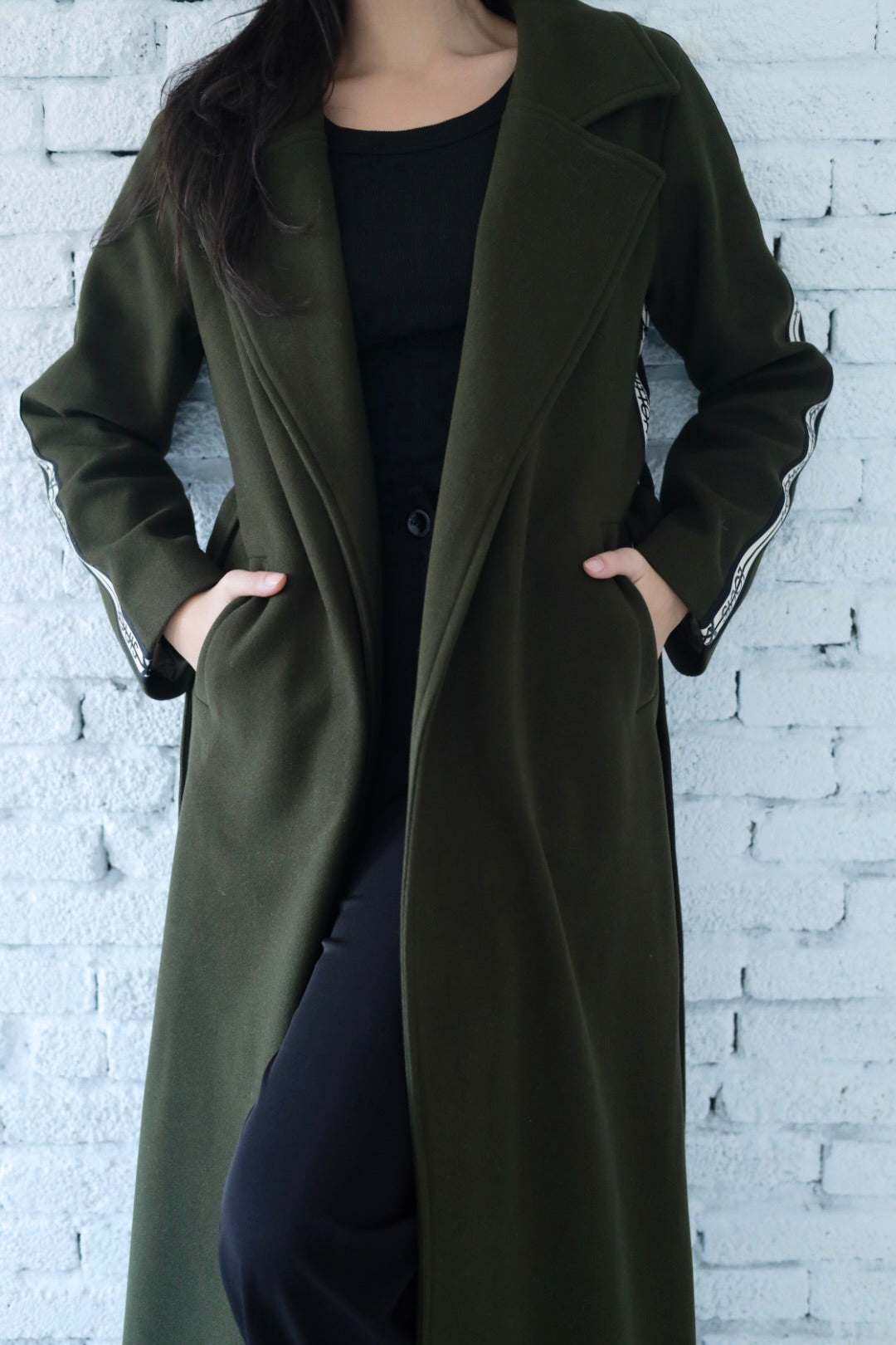 Elysian coat in dark green