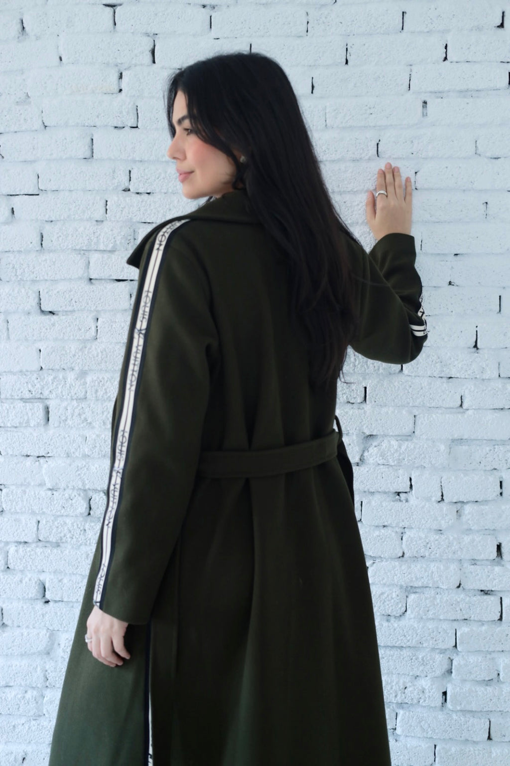 Elysian coat in dark green