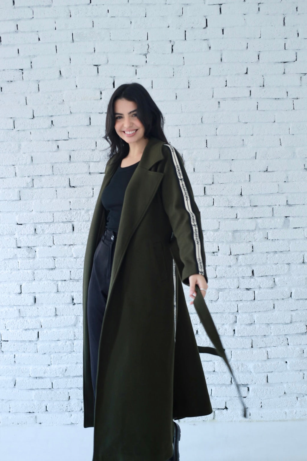 Elysian coat in dark green