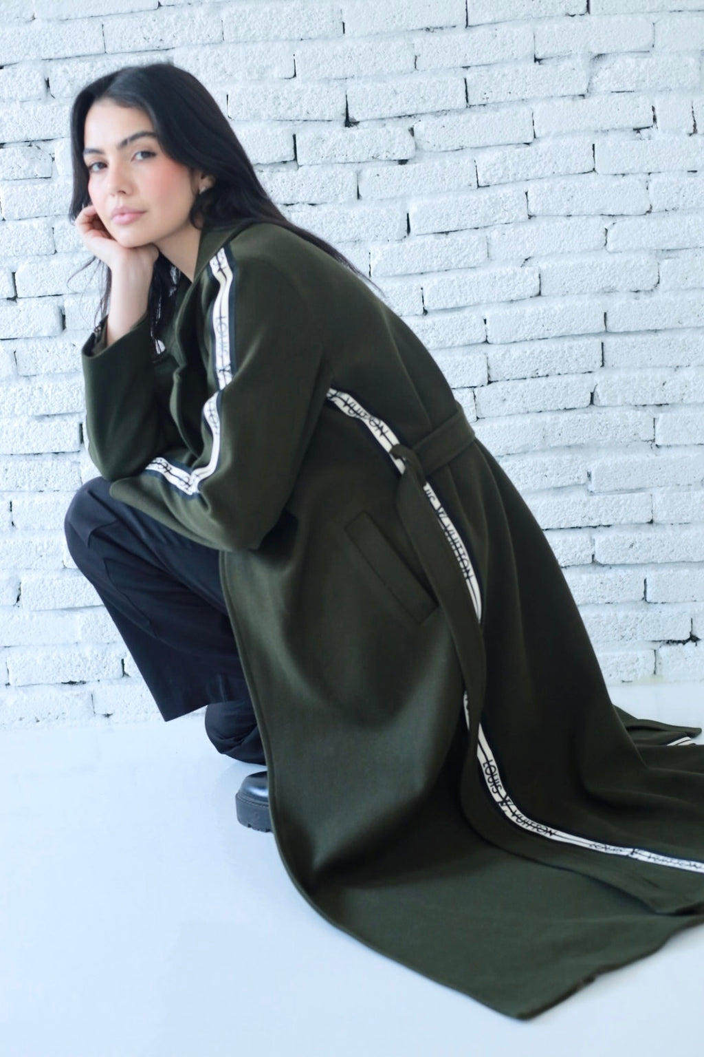 Elysian coat in dark green