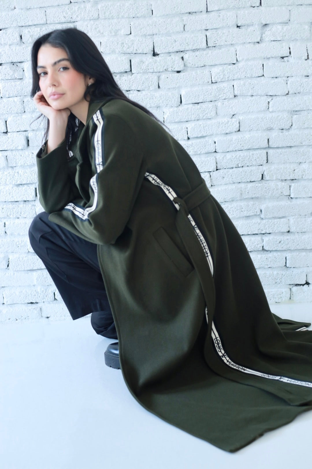 Elysian coat in dark green
