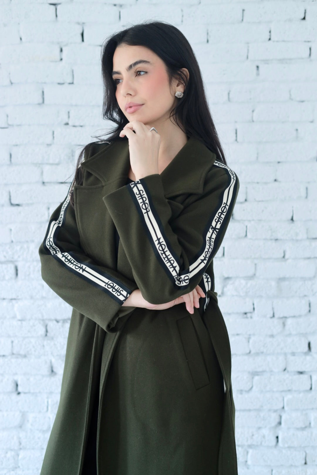 Elysian coat in dark green