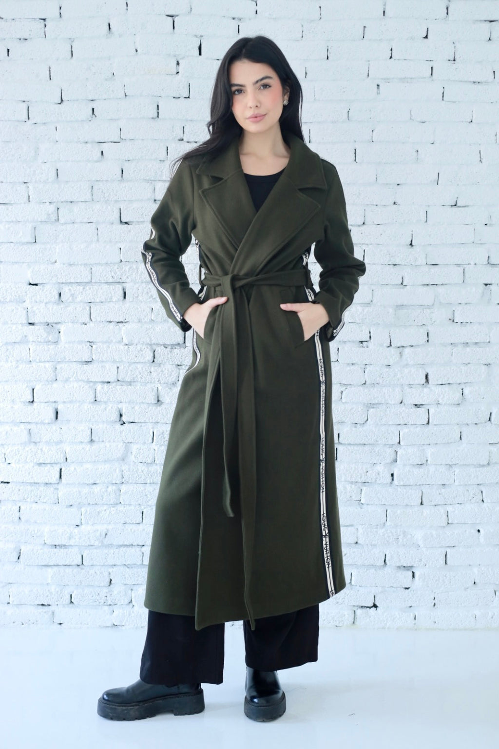 Elysian coat in dark green