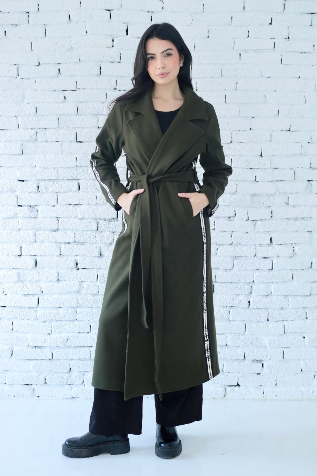Elysian coat in dark green