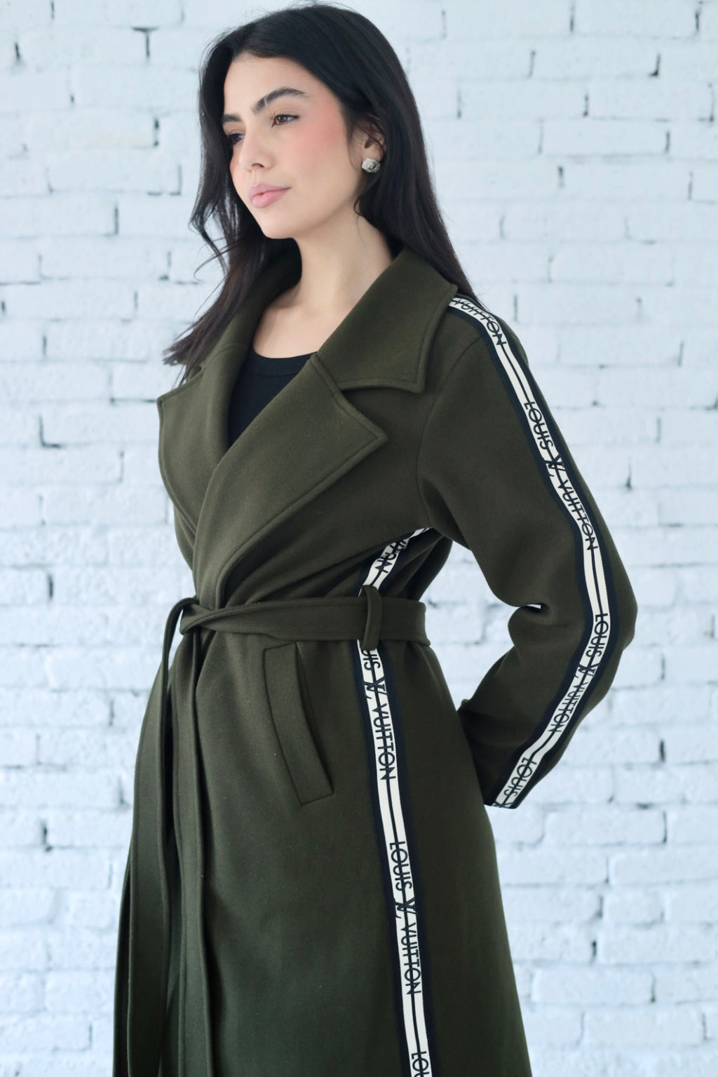 Elysian coat in dark green