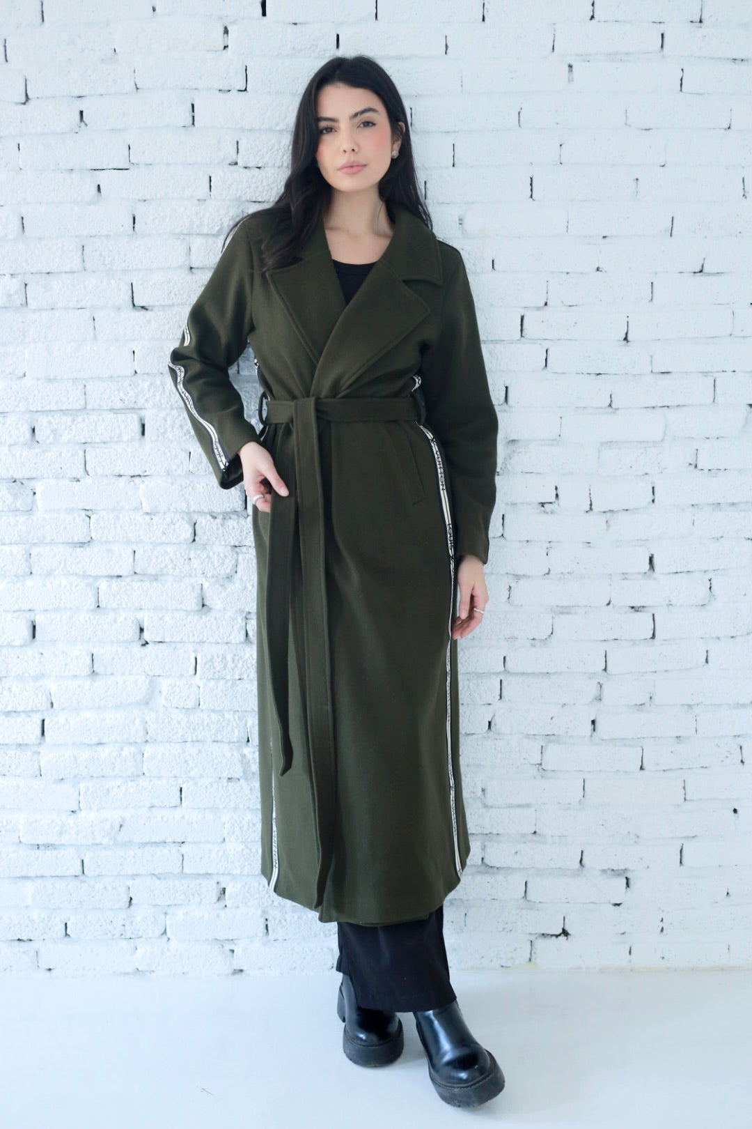 Elysian coat in dark green