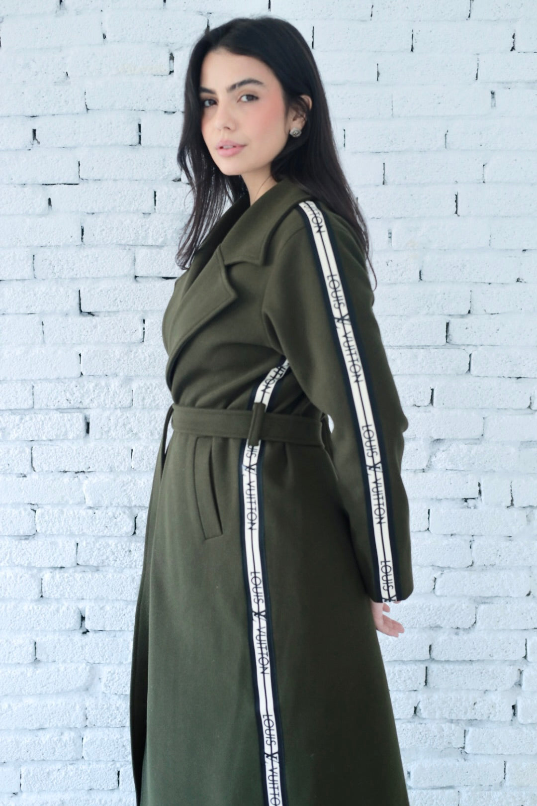 Elysian coat in dark green