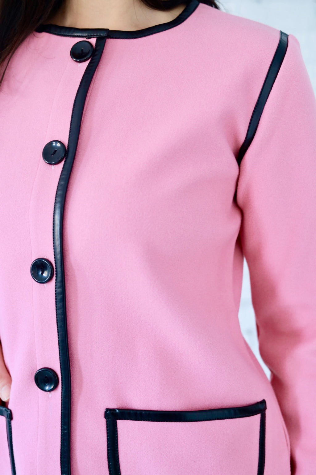 Minimal wool  jacket in pink