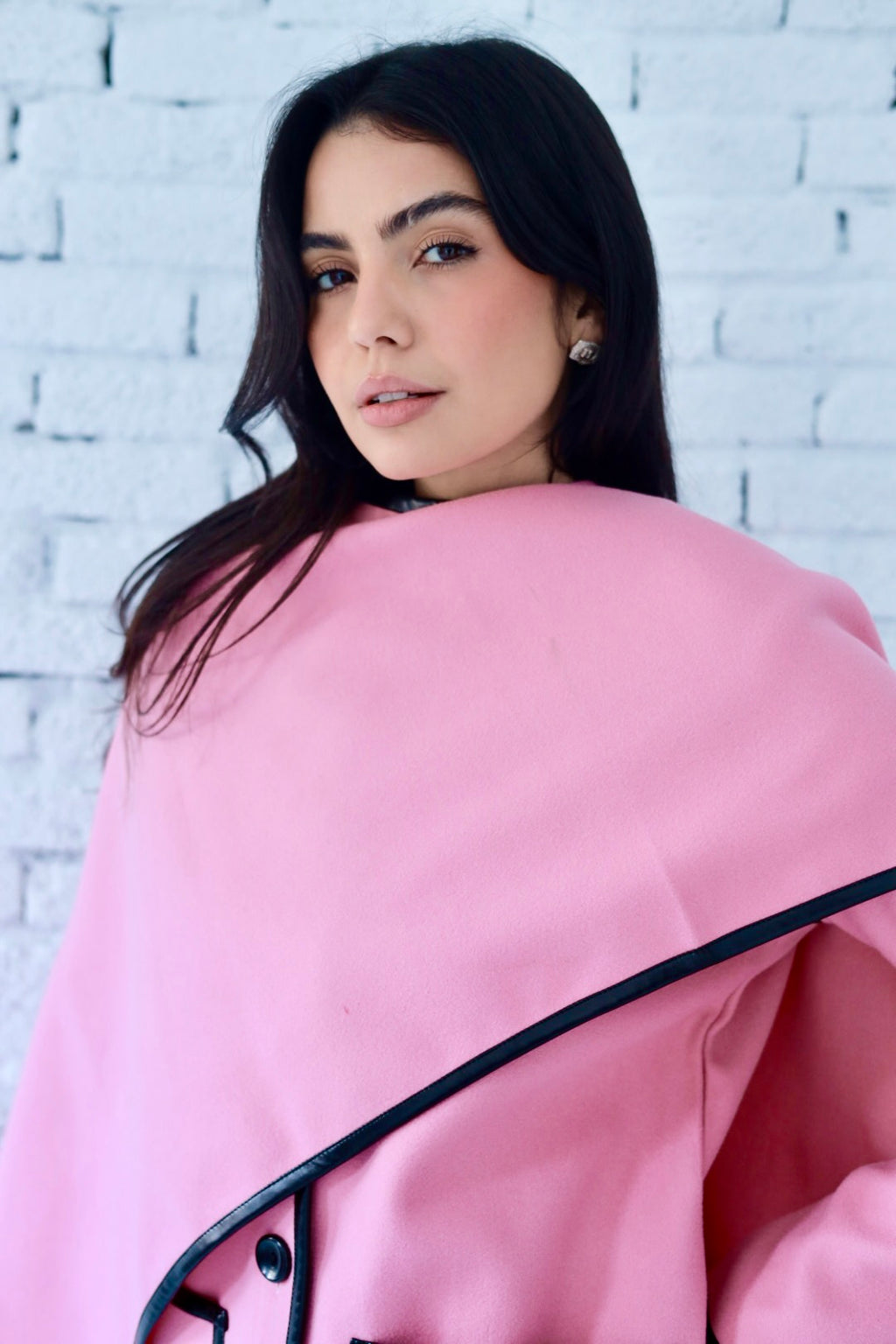 Minimal wool  jacket in pink