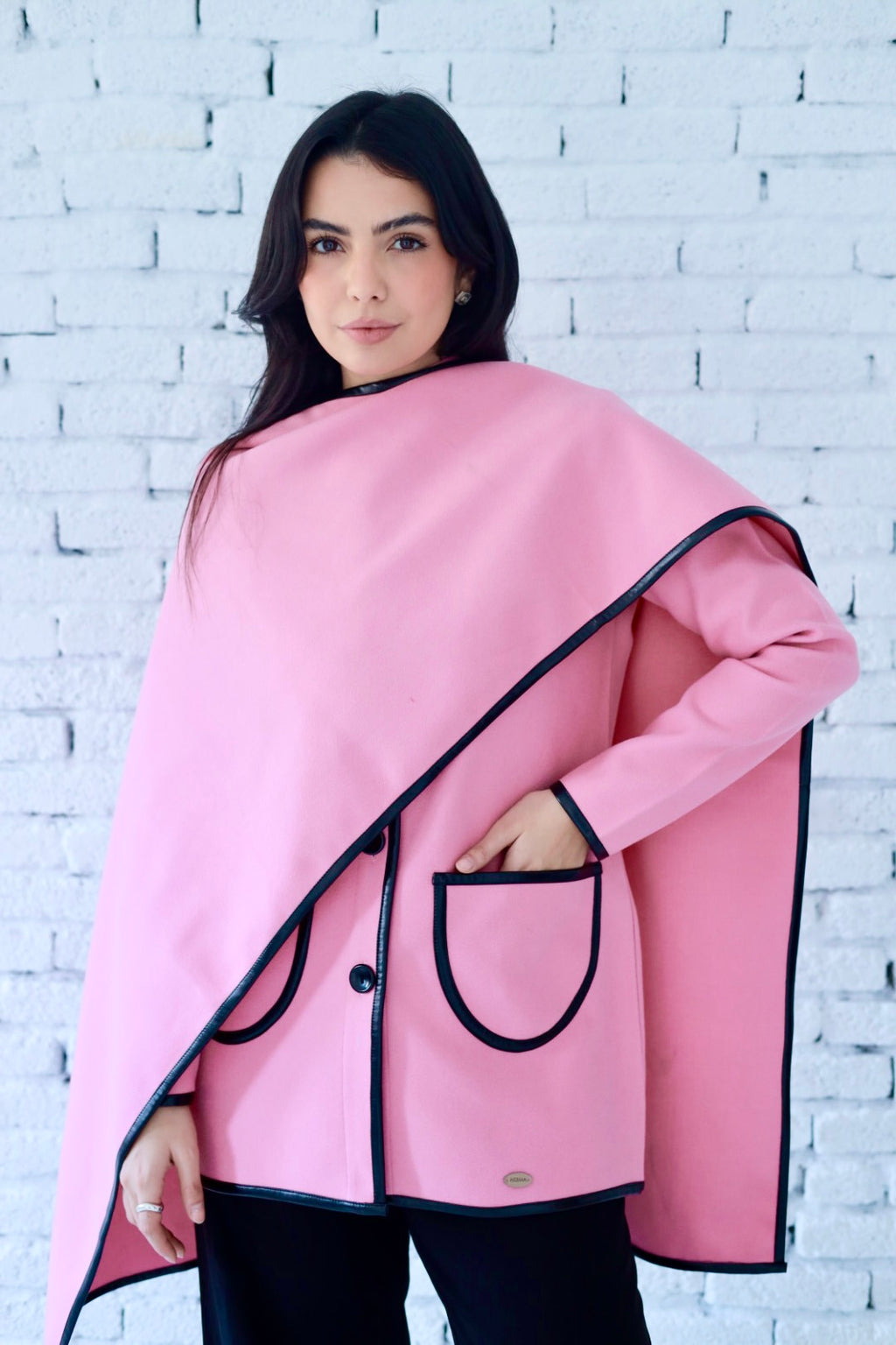 Minimal wool  jacket in pink