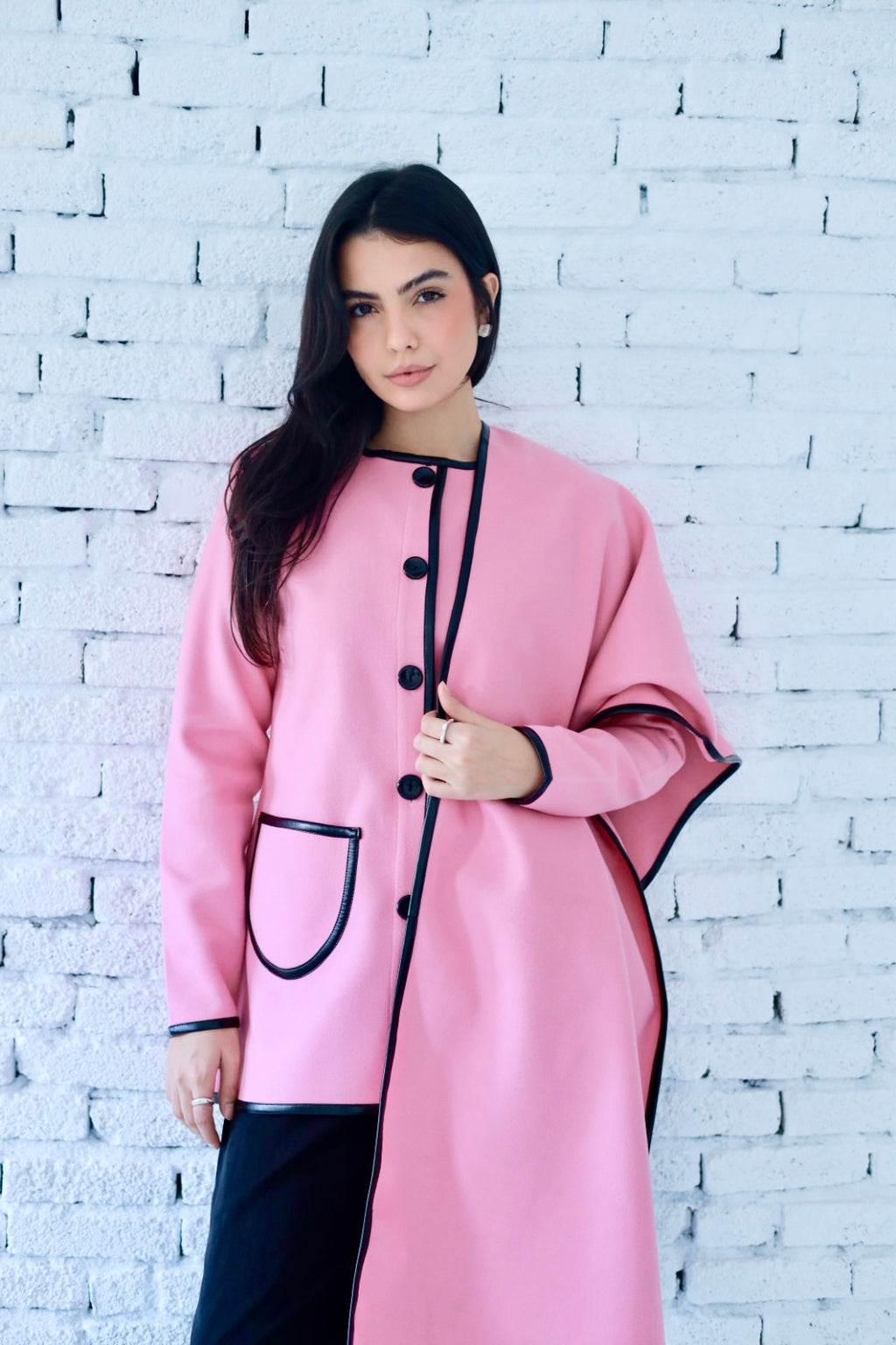 Minimal wool  jacket in pink
