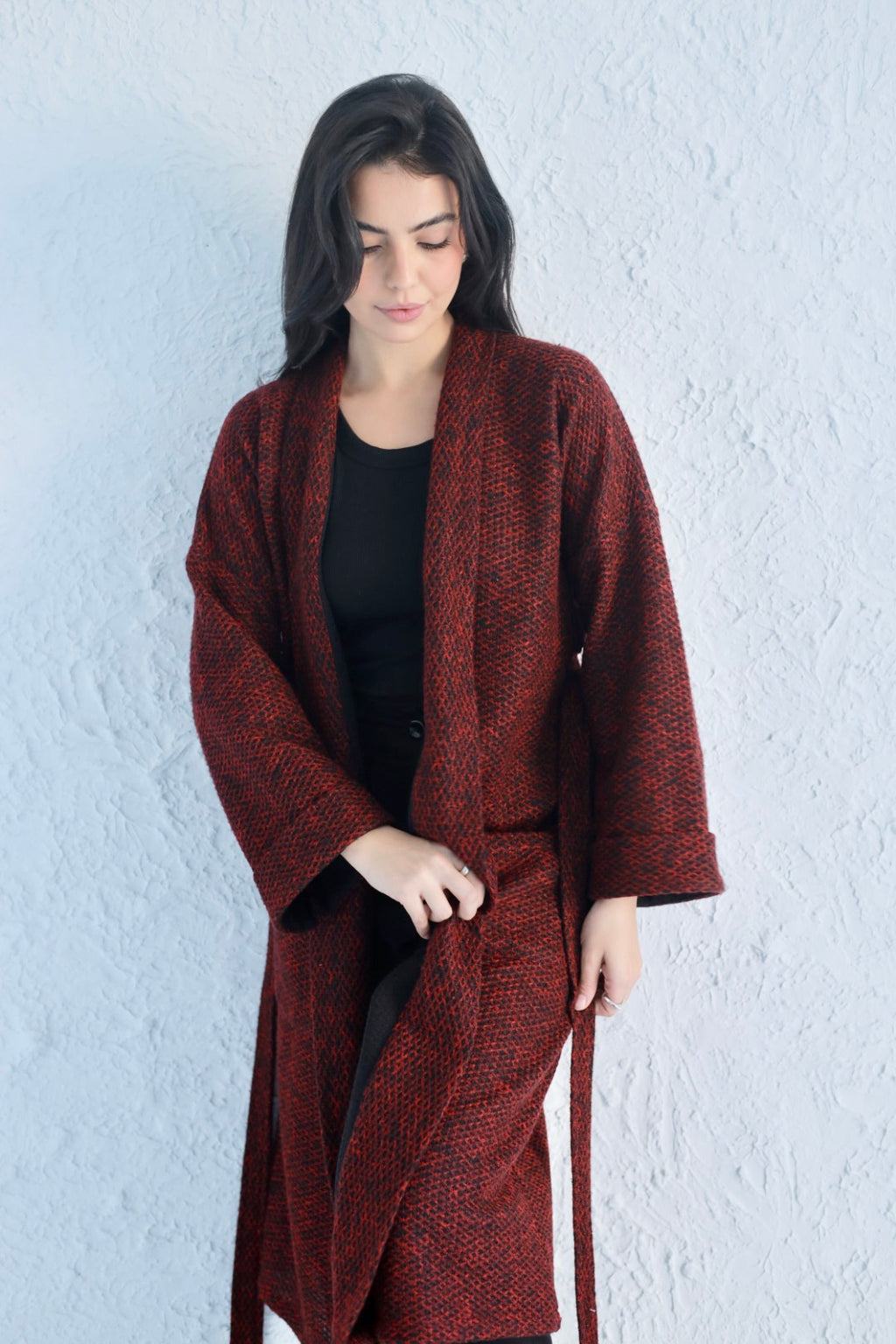 Rehana coat in burgundy