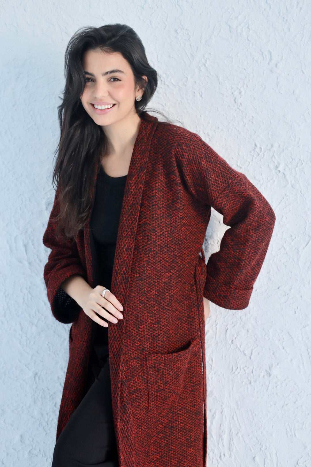 Rehana coat in burgundy