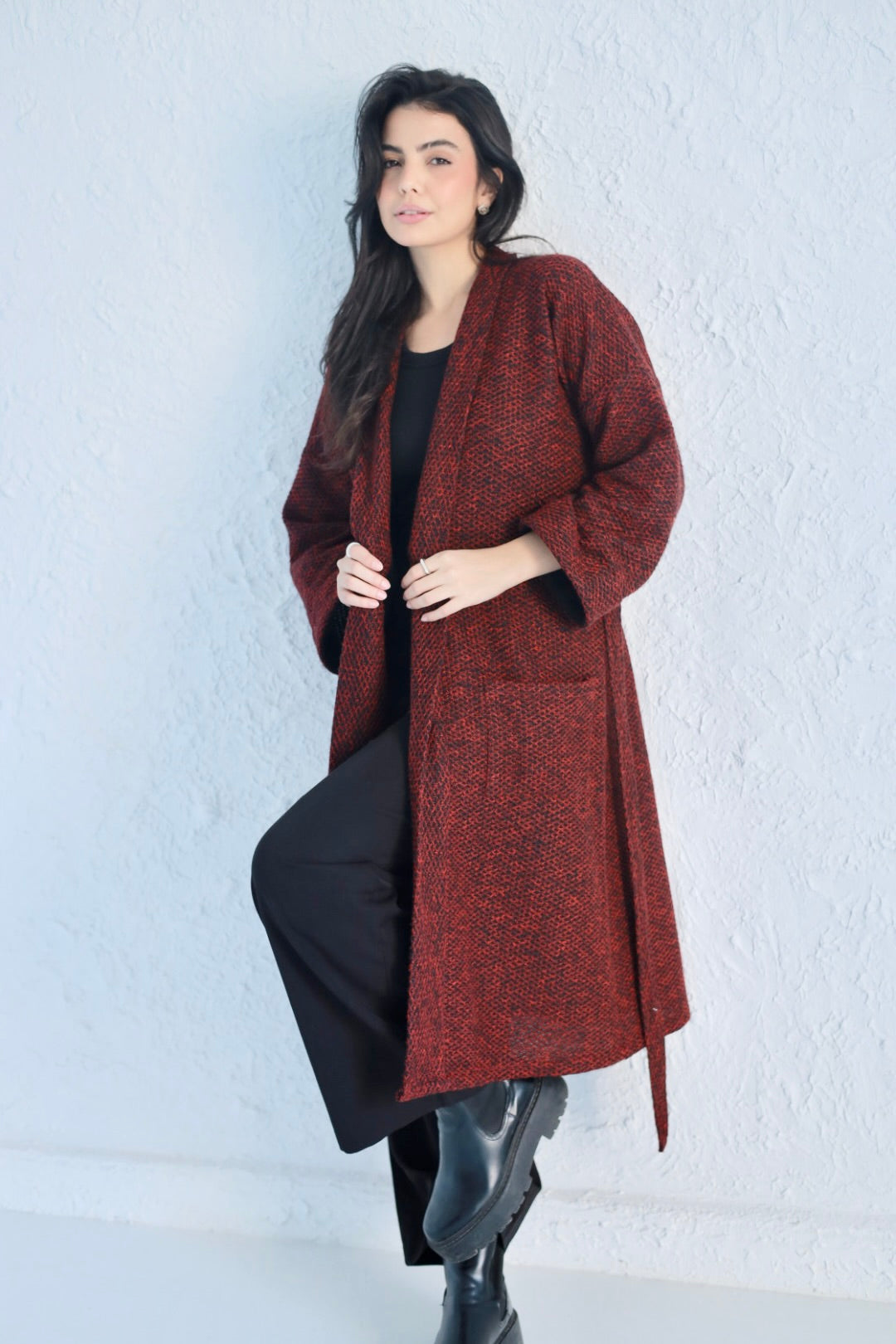 Rehana coat in burgundy