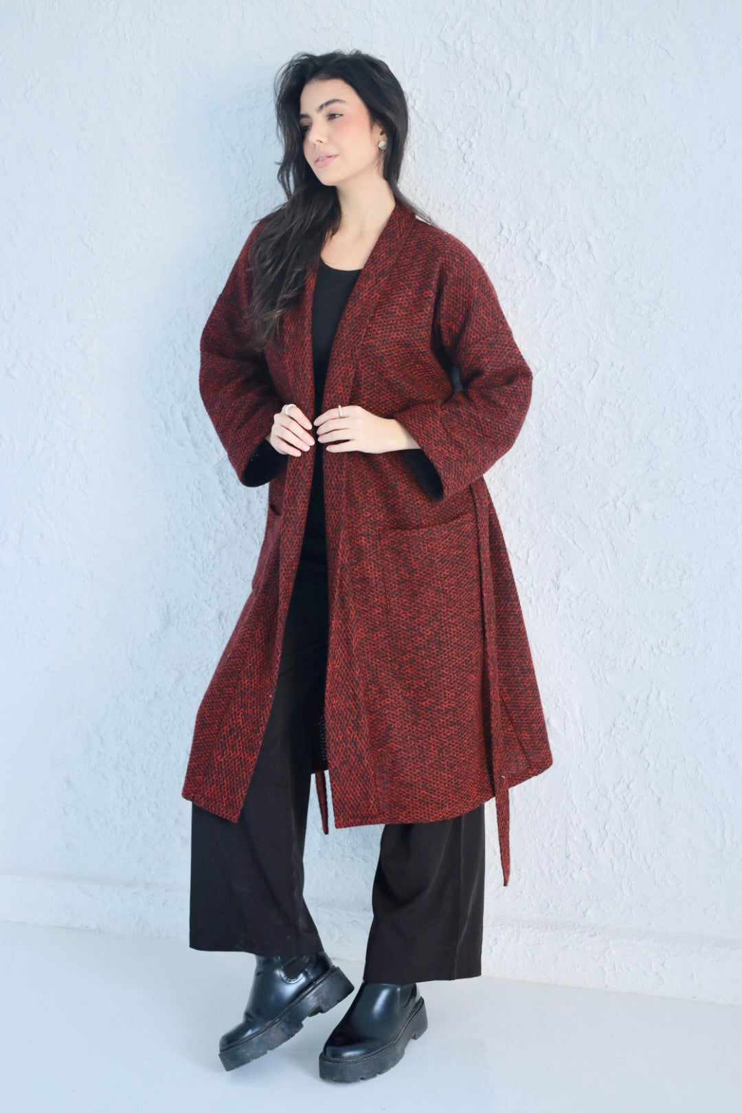 Rehana coat in burgundy