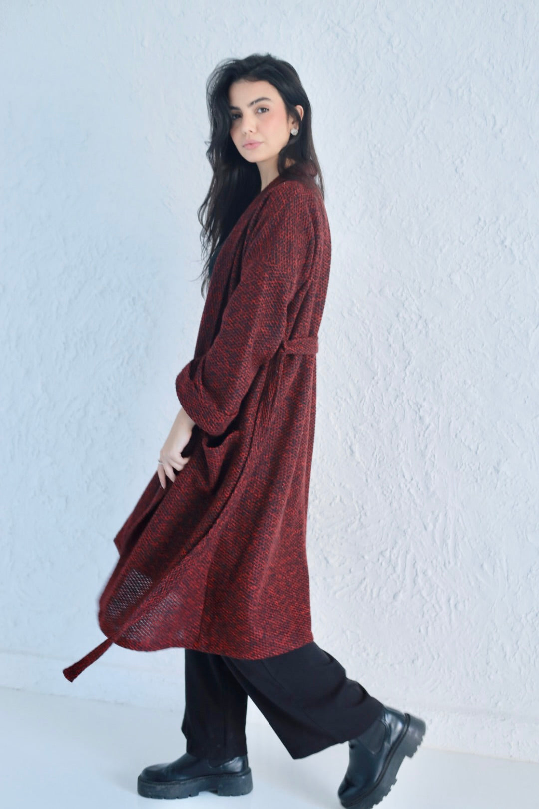 Rehana coat in burgundy