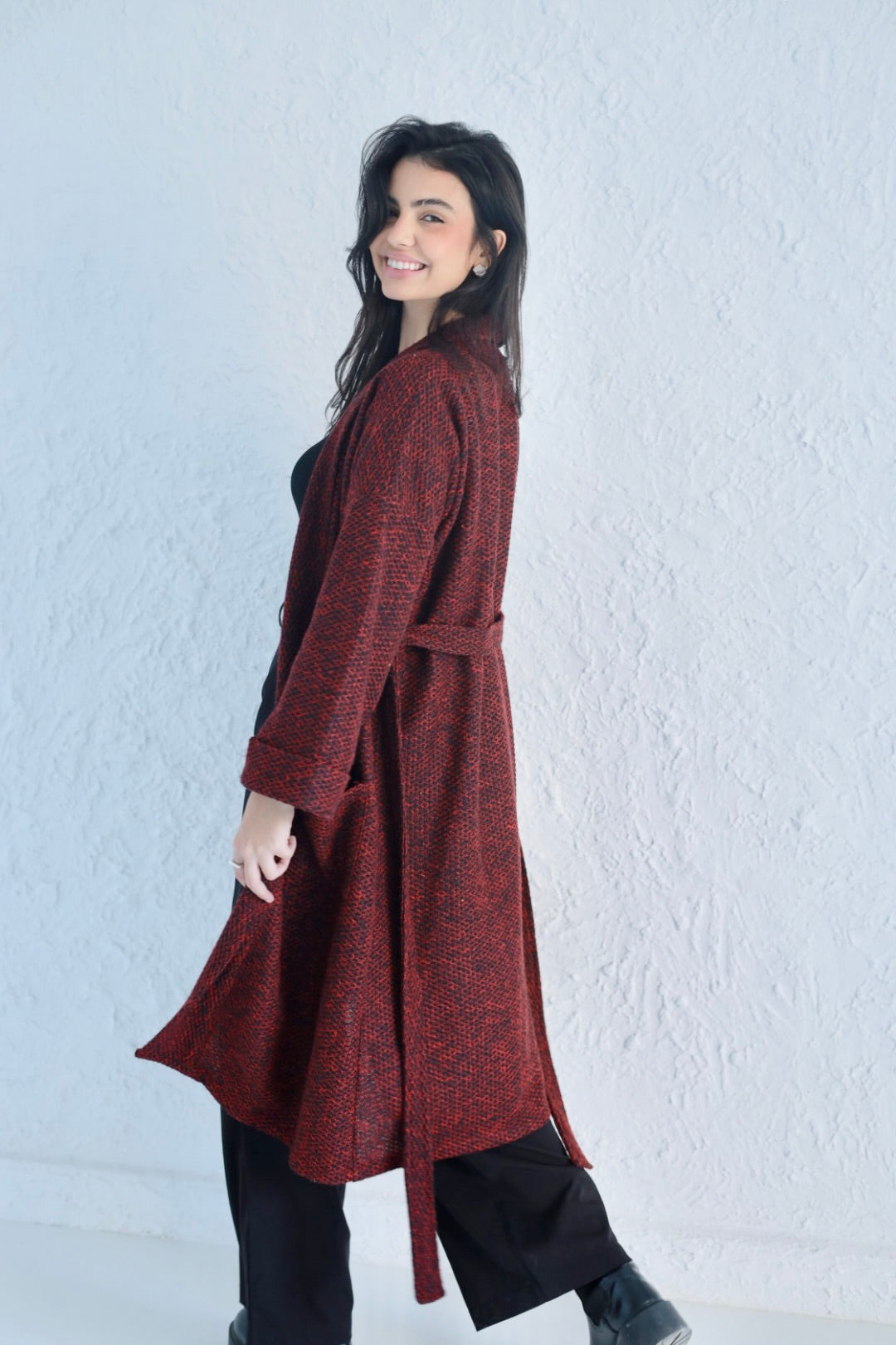 Rehana coat in burgundy