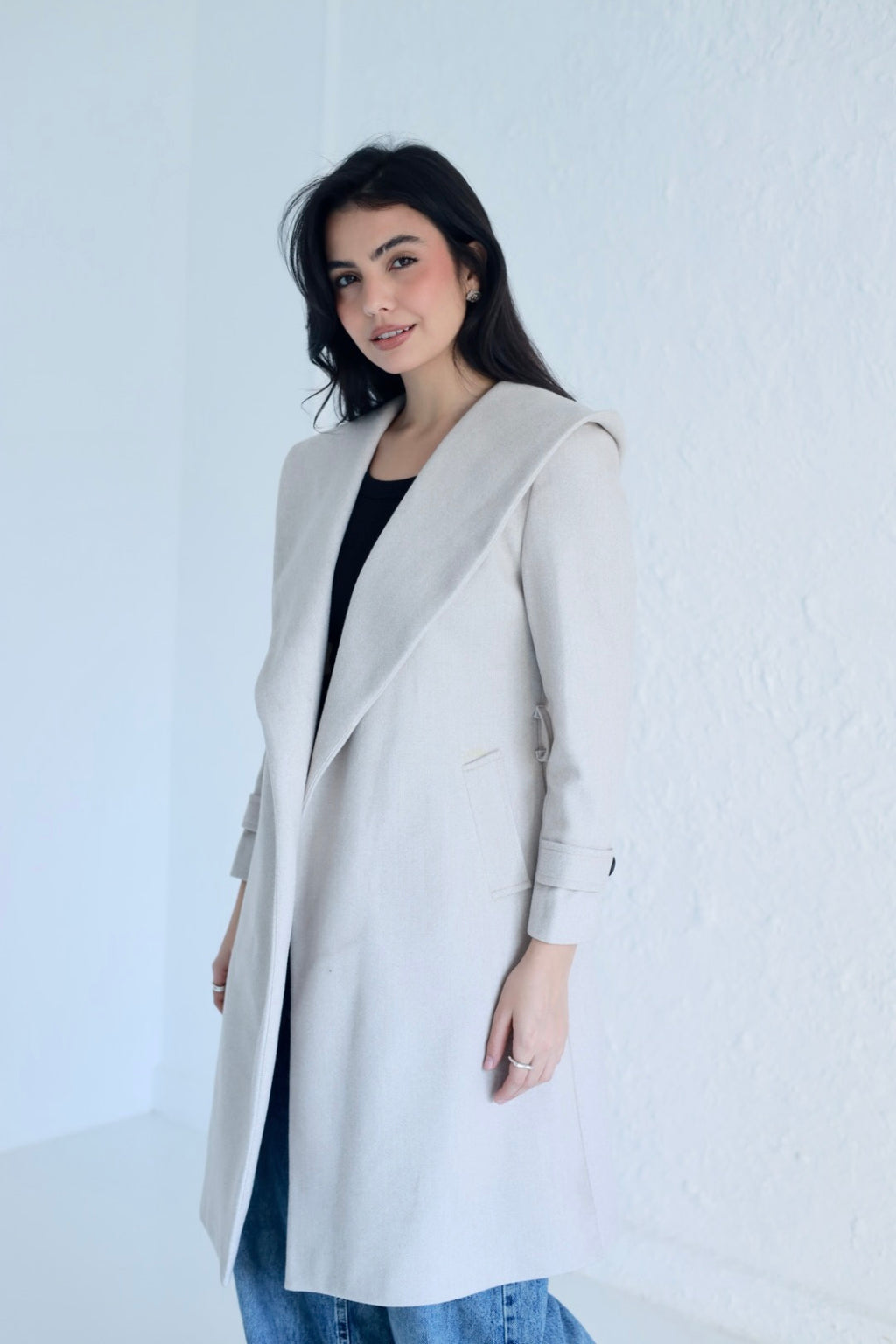 Vera coat in light beige