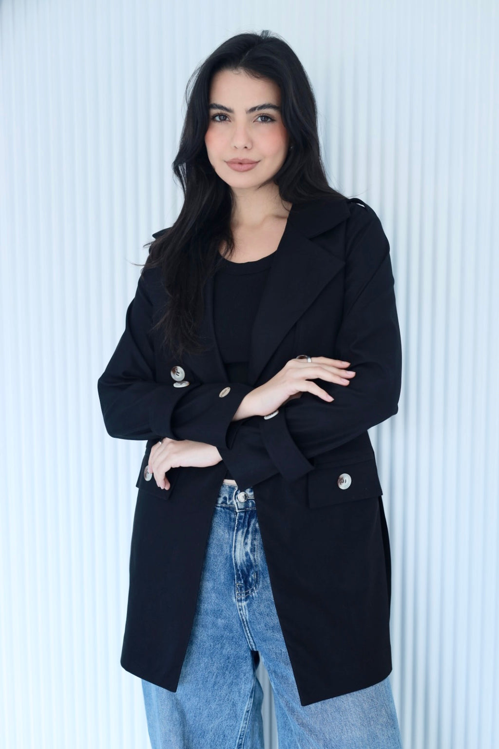 Trench coat in black