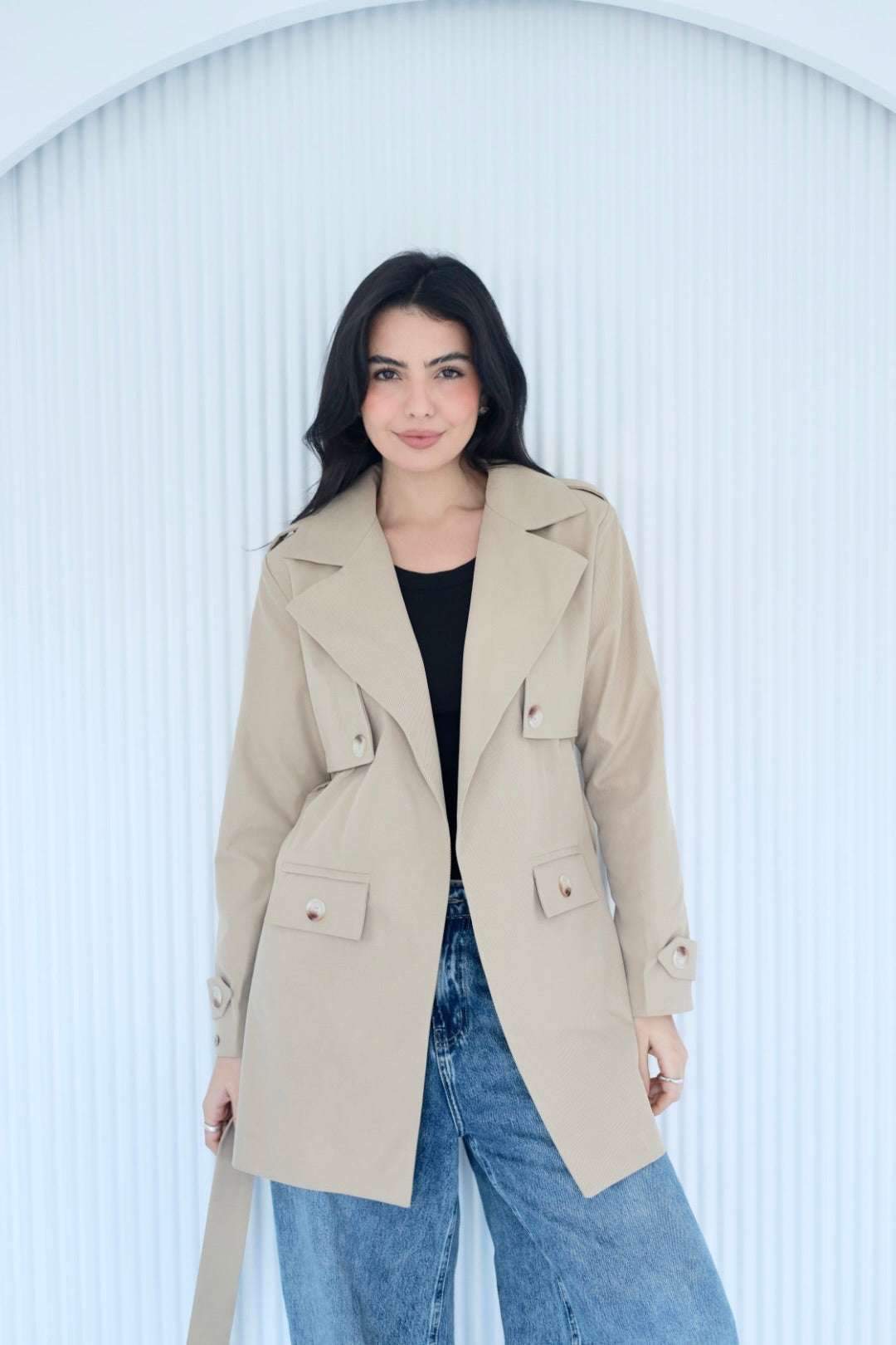 Trench coat in beige