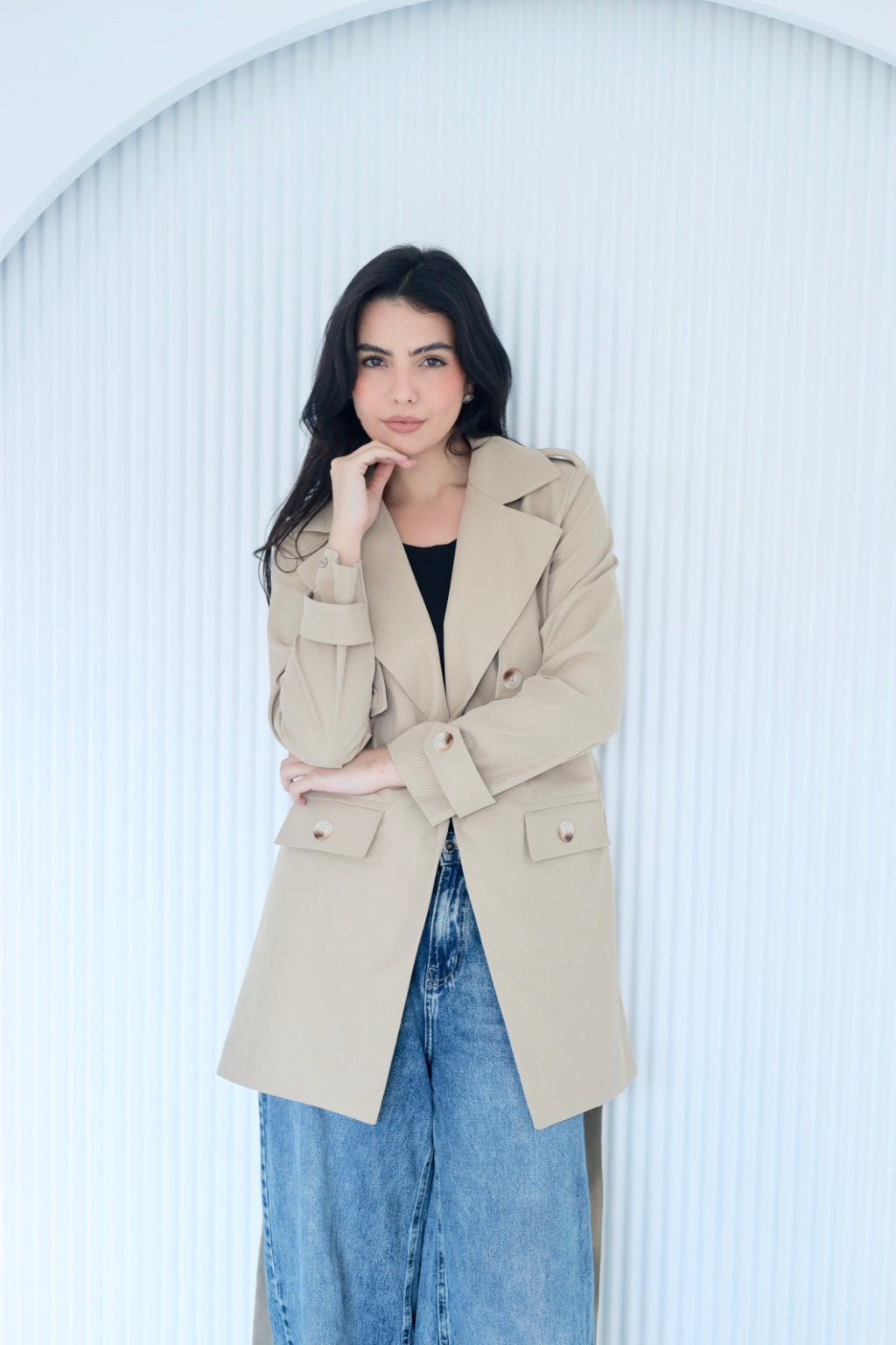 Trench coat in beige