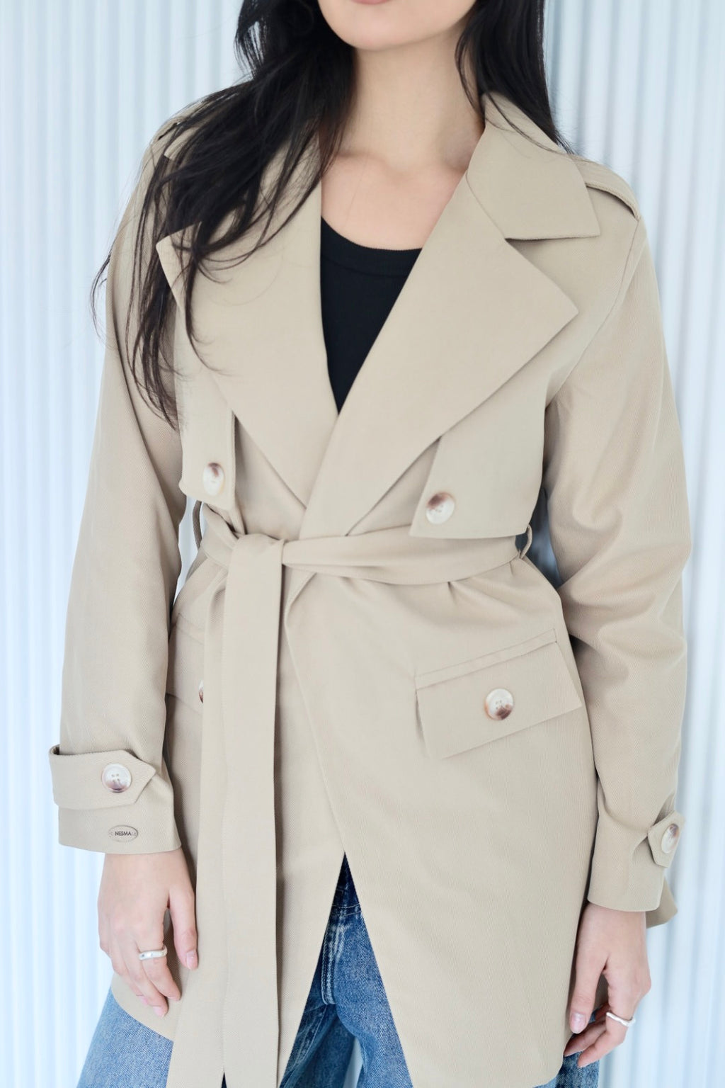 Trench coat in beige