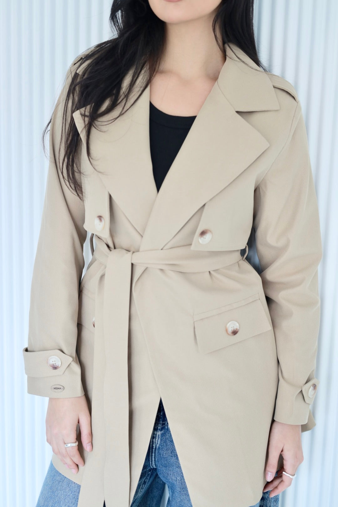 Trench coat in beige