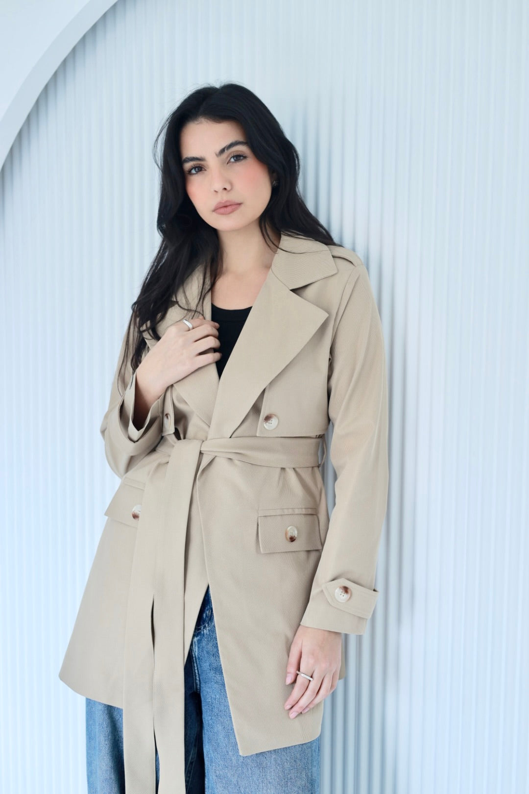 Trench coat in beige