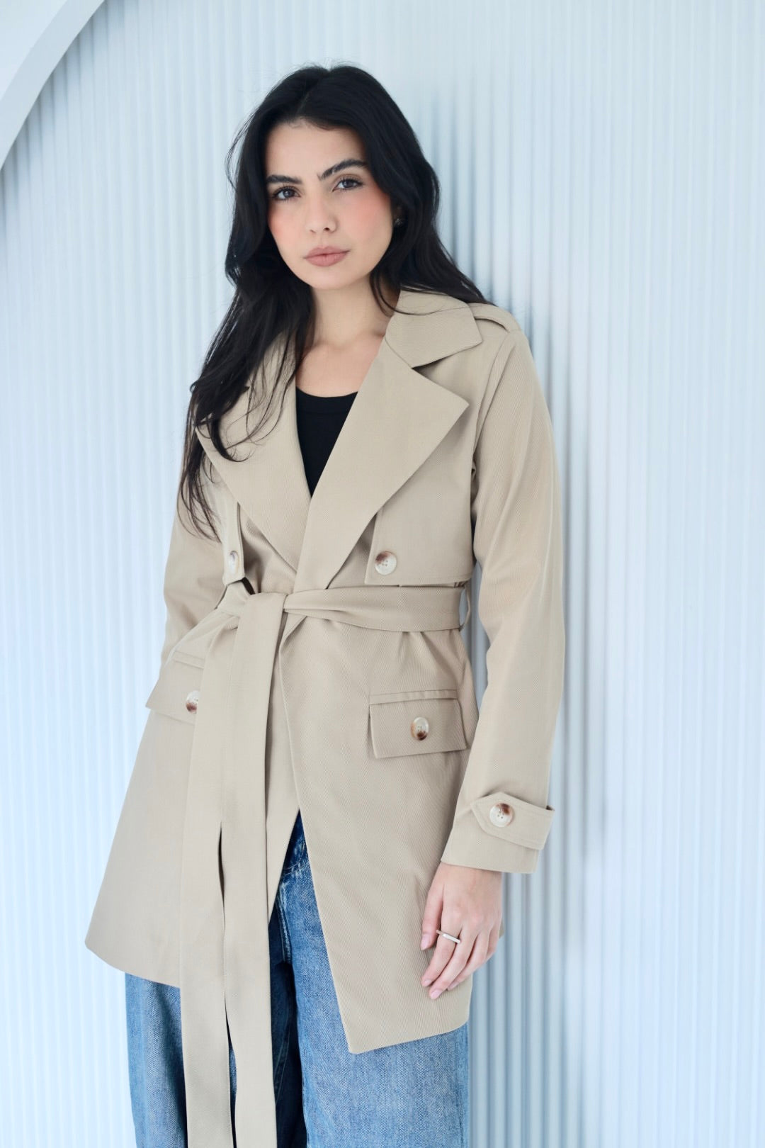 Trench coat in beige