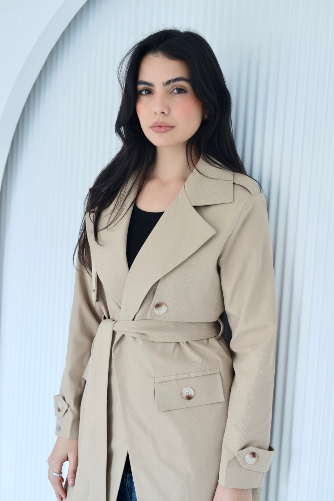 Trench coat in beige